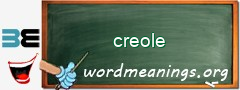 WordMeaning blackboard for creole